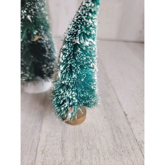 Dept 56 snow flecked tree set Village accessories Xmas - Picture 7 of 8